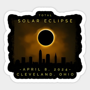 2024 Total Solar Eclipse In Cleveland Sticker